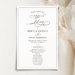 Simple Modern Black and White Wedding Program<br><div class="desc">Designed to coordinate with our Classic BnW wedding collection,  this customizable Ceremony program card,  features a sweeping script calligraphy text paired with a classy serif font in black. Background & text colours can be changed to match any color theme. Matching items available.</div>