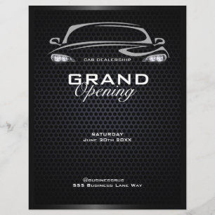 Simple modern black car dealership grand opening  flyer