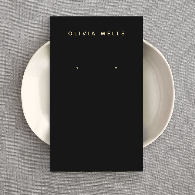 Simple Modern Black Earring Display Mini Business Card (Creator Uploaded)