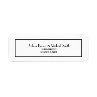 Simple Modern Black Frame Return Address Label