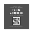 Simple Modern Black Graduation Photo QR Code Info