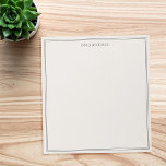 Simple Modern Black Ivory Two Border Monogram Notepad<br><div class="desc">Create your own personalised monogram name notepad with simple modern typography and minimalist two border lines in ivory and black colour.</div>