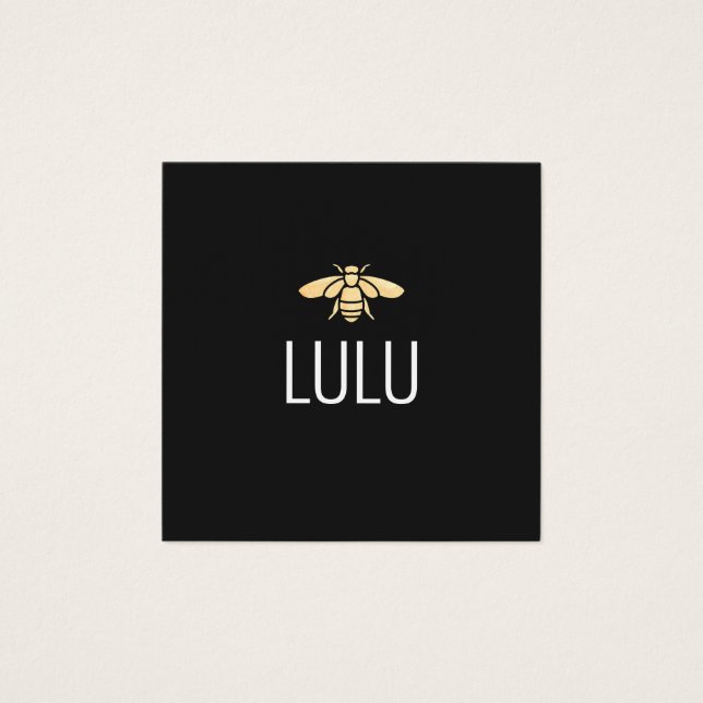 Simple Modern Black Minimalist Gold Bee Logo (Front)