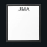 Simple Modern Black Monogram Notepad<br><div class="desc">Create your own personalised monogram stationery featuring your custom initials or name in modern minimalist typography.</div>