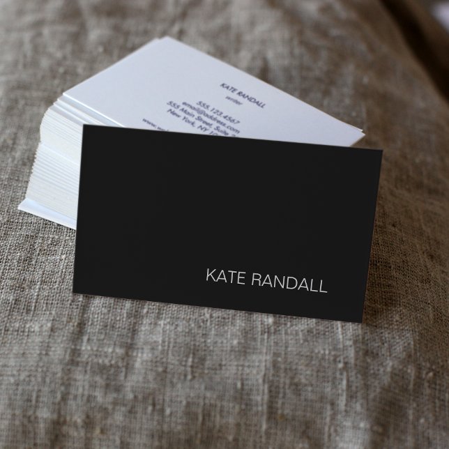 Simple Modern Black Professional Business Card (Creator Uploaded)