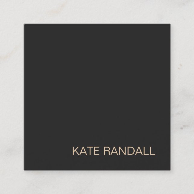 Simple Modern Black Professional Gold Backside Square Business Card (Front)