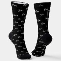 Simple Modern Black Script Repeating Name