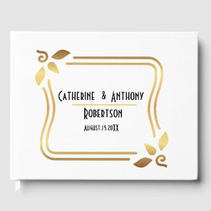 Simple Modern Black Script Wedding Guest Book