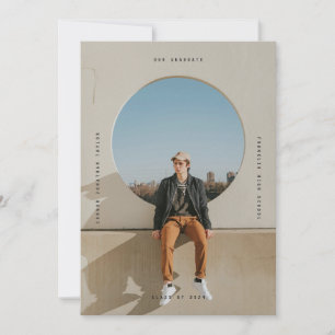 Simple Modern Black Typographic Graduation Photo  Invitation