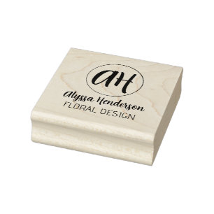 Simple Modern Black Typography & Business Logo Rubber Stamp