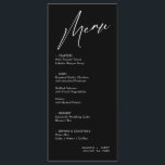 Simple & Modern Black Wedding Menu Card<br><div class="desc">This Simple & Modern Black Wedding Menu Card is for the minimalist couple. Changeable colours to fit any palette.</div>