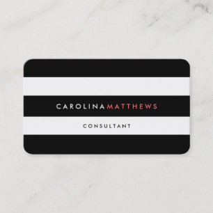 Simple Modern Black White   Business Cards