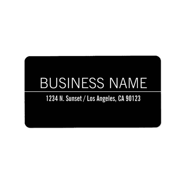 Simple Modern Black White Business Return Address Label (Front)