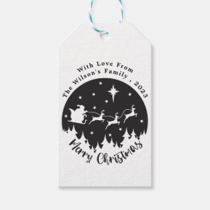 Simple Modern Black & White Christmas Gift Tags