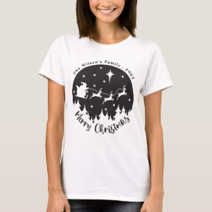 Simple Modern Black & White Christmas T-Shirt