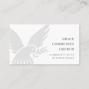 Simple Modern Black & White Dove Church Business Card