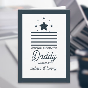 Simple Modern Black White Greatest Dad Card