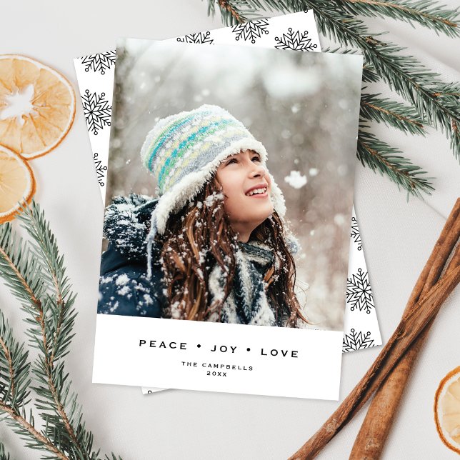 Simple + Modern Black White  | Holiday Photo Card (Creator Uploaded)