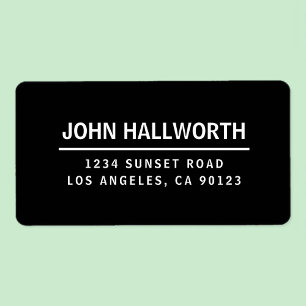 Simple Modern Black & White Label