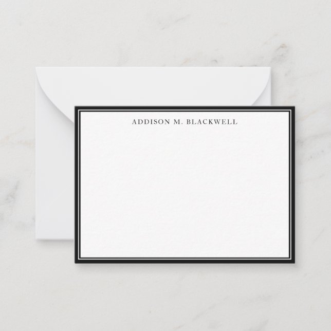 Simple Modern Black White Professional Card (Front)