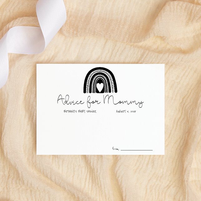 Simple Modern Black White Rainbow Advice for Mum Card (Creator Uploaded)