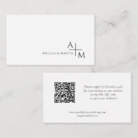 Simple Modern Black White RSVP QR Code