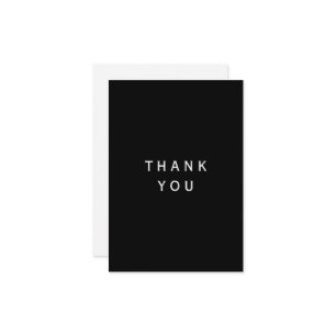 Simple Modern Black & White Thank you Card