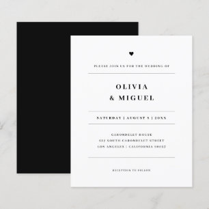 Simple Modern Black & White Wedding Invitatition