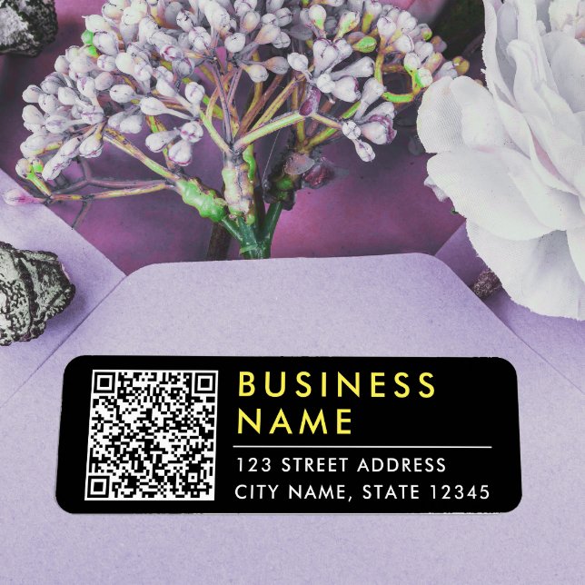 Simple Modern Black Yellow Web Contact QR Code  (Creator Uploaded)