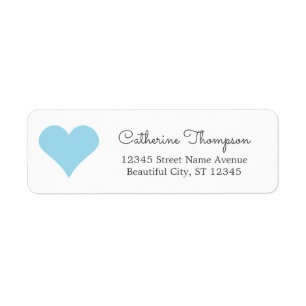 Simple Modern Blue Aqua Heart Girly Script Name