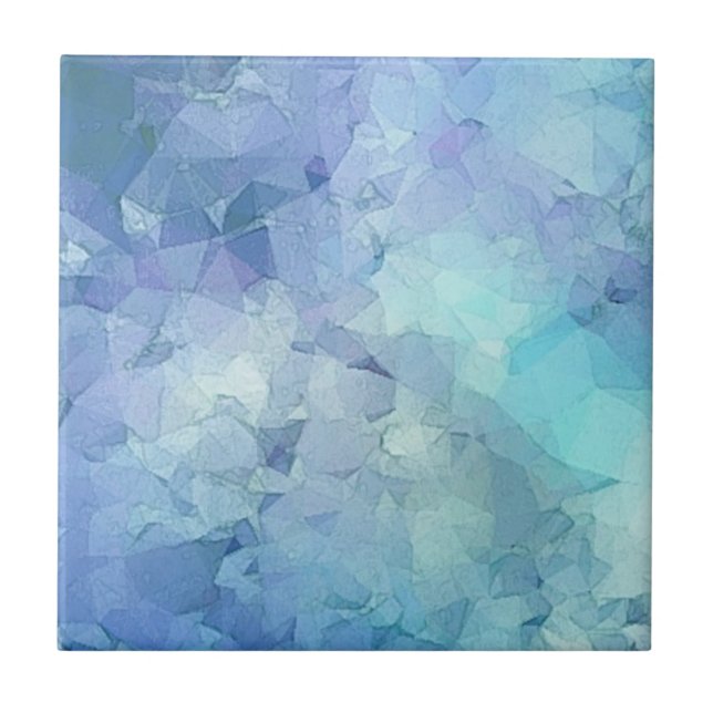 SIMPLE MODERN BLUE GEOMETRIC ABSTRACT PATTERN TILE (Front)