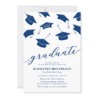 Simple Modern Blue Graduation Party Invitations