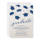 Simple Modern Blue Graduation Party Invitations
