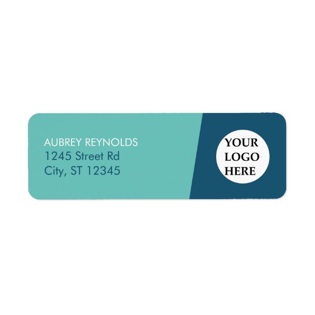 Simple Modern Blue Green Professional Address (Front)
