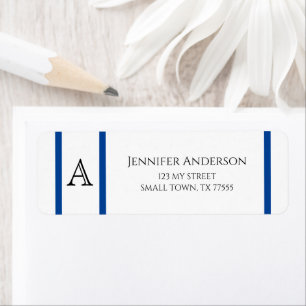 Simple Modern Blue Lines Initial Address