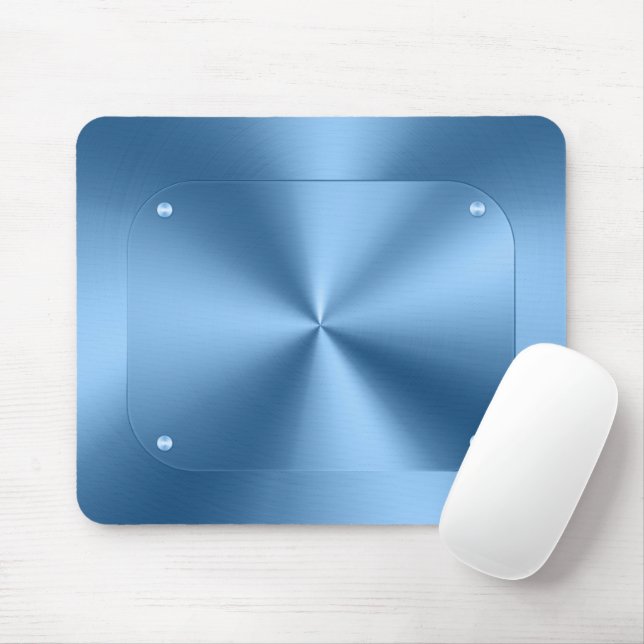 Simple modern blue minimalist chic  mouse mat (With Mouse)