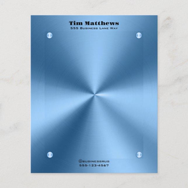 Simple modern Blue minimalist letterhead   (Front)