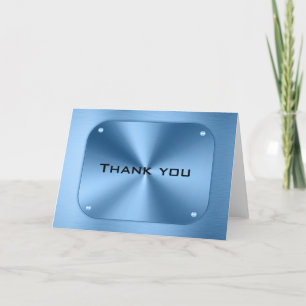 Simple modern blue minimalist  thank you card