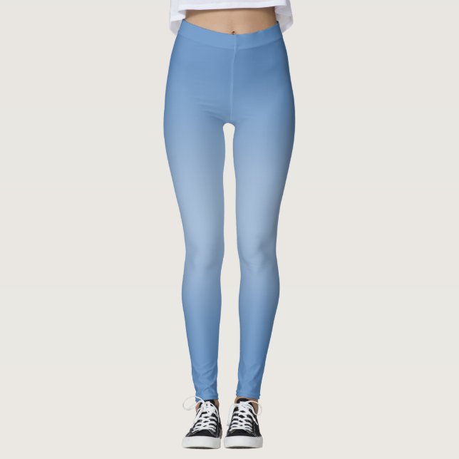 Simple Modern Blue navy Gradient  Leggings (Front)