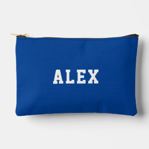 Simple Modern Blue Personalised Accessory Pouch