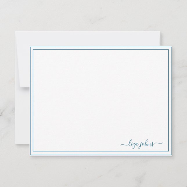 Simple Modern Blue Script Professional  Card (Front)