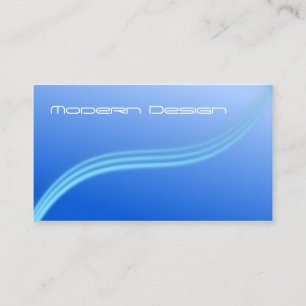 Simple Modern Blue Swoosh - Business Card