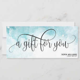 Simple Modern Blue watercolor sky Gift Card