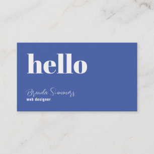 Simple Modern Blue & White Background Business Card