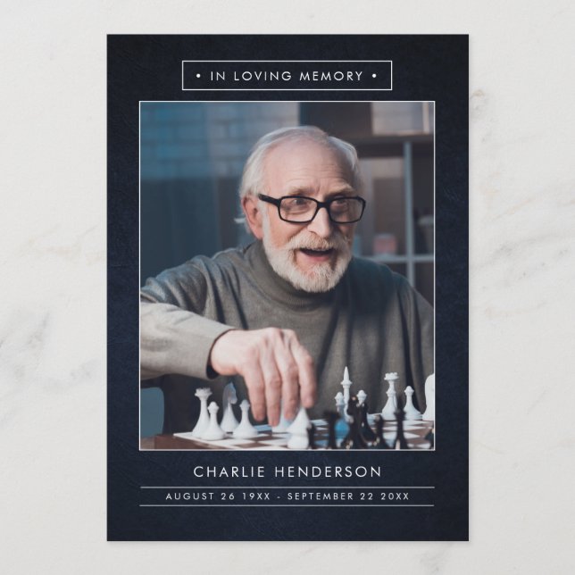 Simple Modern Blue & White Funeral Program Programme (Front)