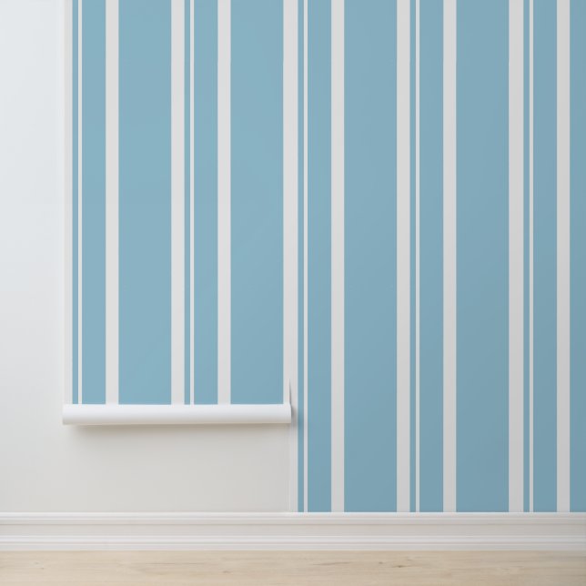 Simple Modern Blue White Stripes  Wallpaper (Application)