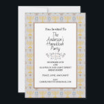 Simple Modern Blue yellow Menorah Hanukkah Party Invitation<br><div class="desc">Simple Modern Blue yellow Menorah Hanukkah Party</div>
