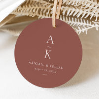 Simple Modern Blush Brown Monogram Wedding