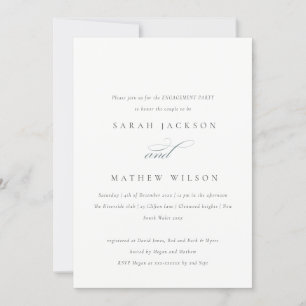 Simple Modern Blush Paisley Typography Engagement  Invitation