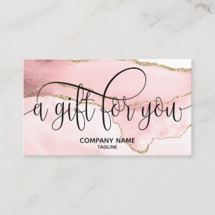 Simple & Modern Blush Pink Agate Gift Card